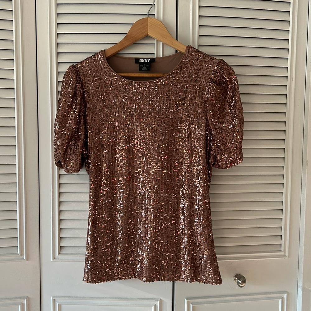 Bronze Sequined DKNY top